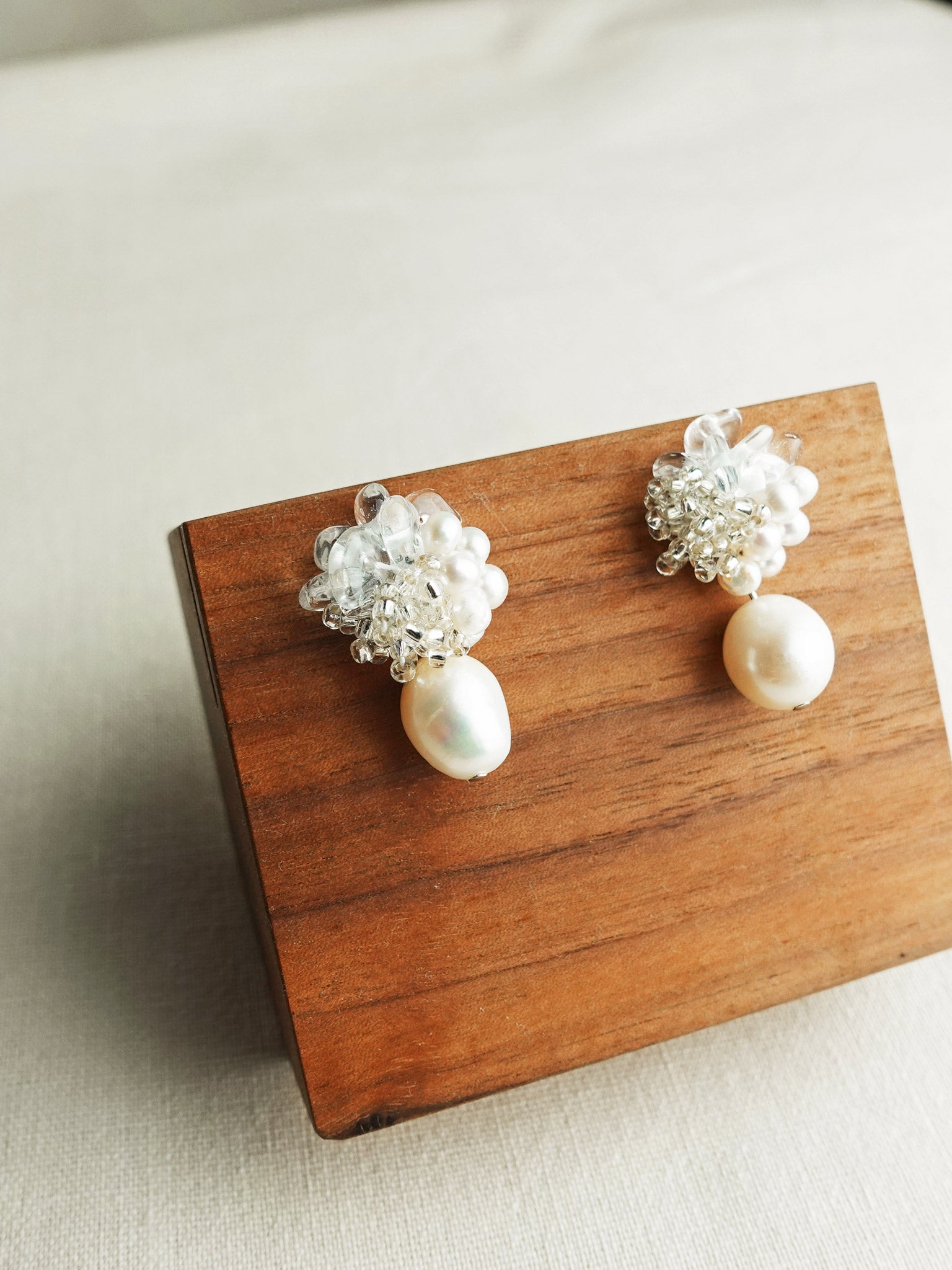 Anna Risa Drop Earrings in Silver Display Left