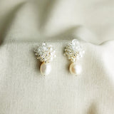 Anna Risa Drop Earrings in Silver Front
