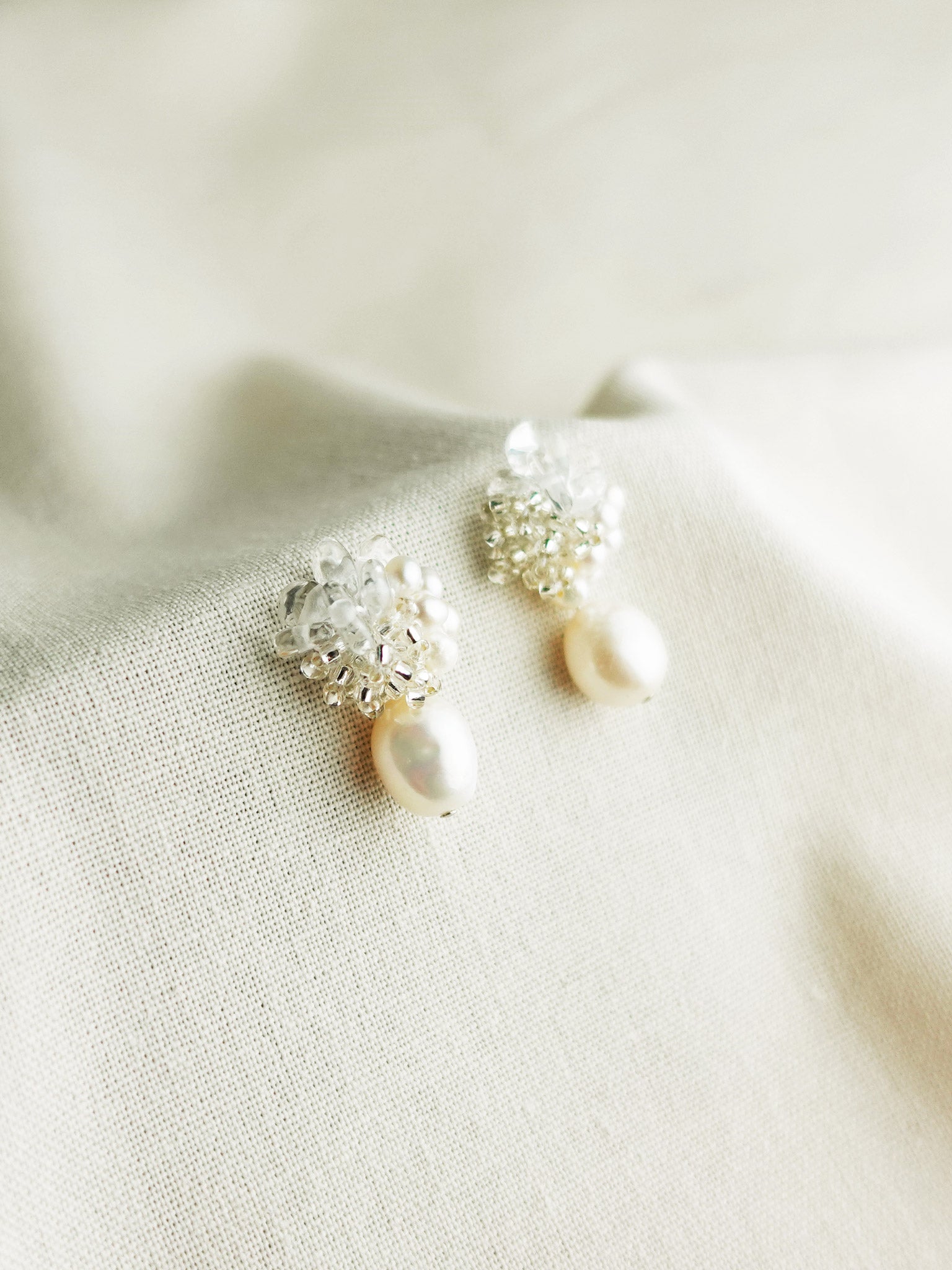 Anna Risa Drop Earrings in Silver Left