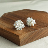 Anna Stud Earrings in Silver Display Left