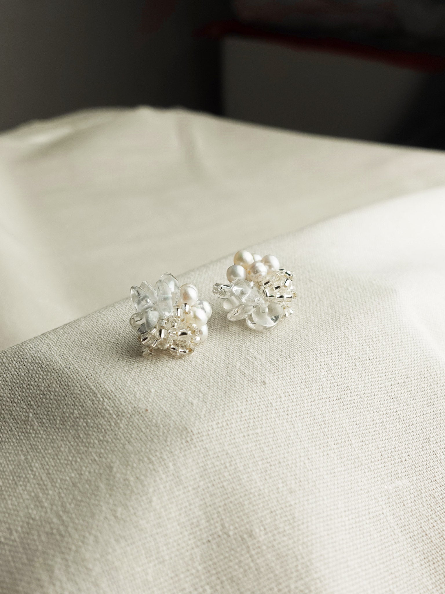 Anna Stud Earrings in Silver Front