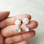 Aquamarine Cloud Petite Drop Earrings I Model
