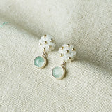 Aquamarine Cloud Petite Drop Earrings I Right
