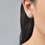 Ariel Beads Stud Earrings in Purple Model