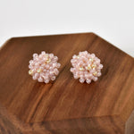 Ariel Beads Stud Earrings in Purple Wood
