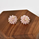 Ariel Beads Stud Earrings in Purple Wood