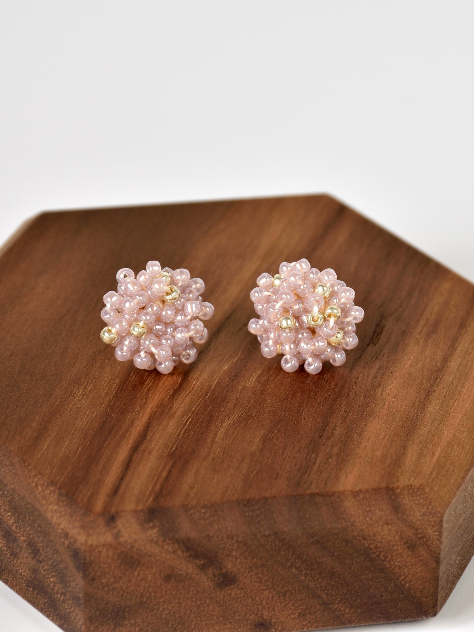 Ariel Beads Stud Earrings in Purple Wood