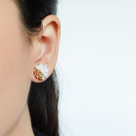 Ariel Czech Earrings in Brown Model