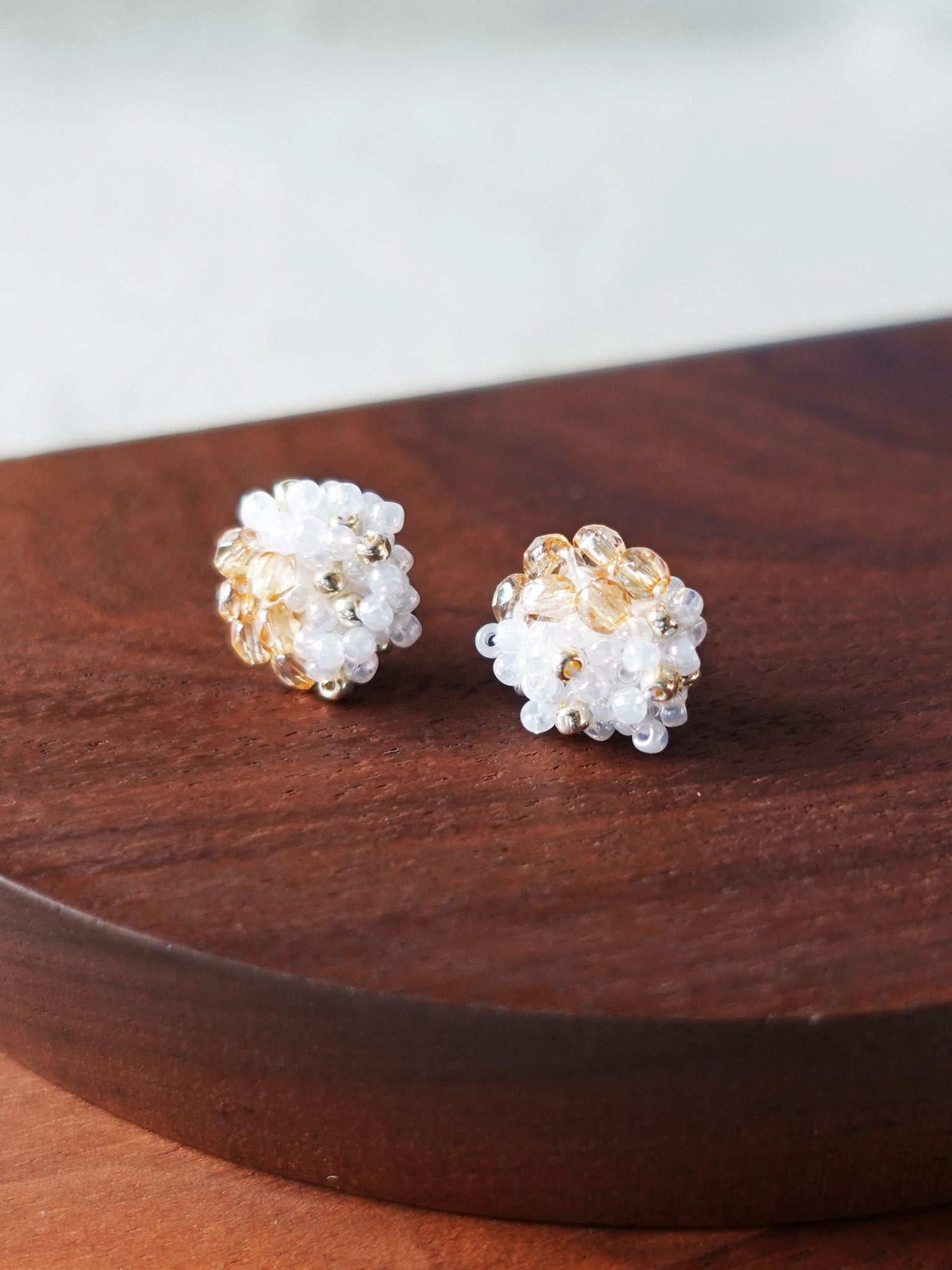 Ariel Czech Earrings in Champagne Display