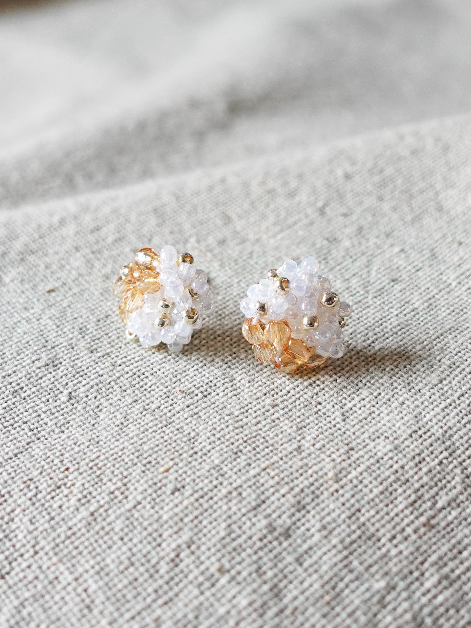 Ariel Czech Earrings in Champagne Front