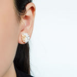 Ariel Czech Earrings in Champagne Model
