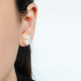 Ariel Czech Earrings in Champagne Model