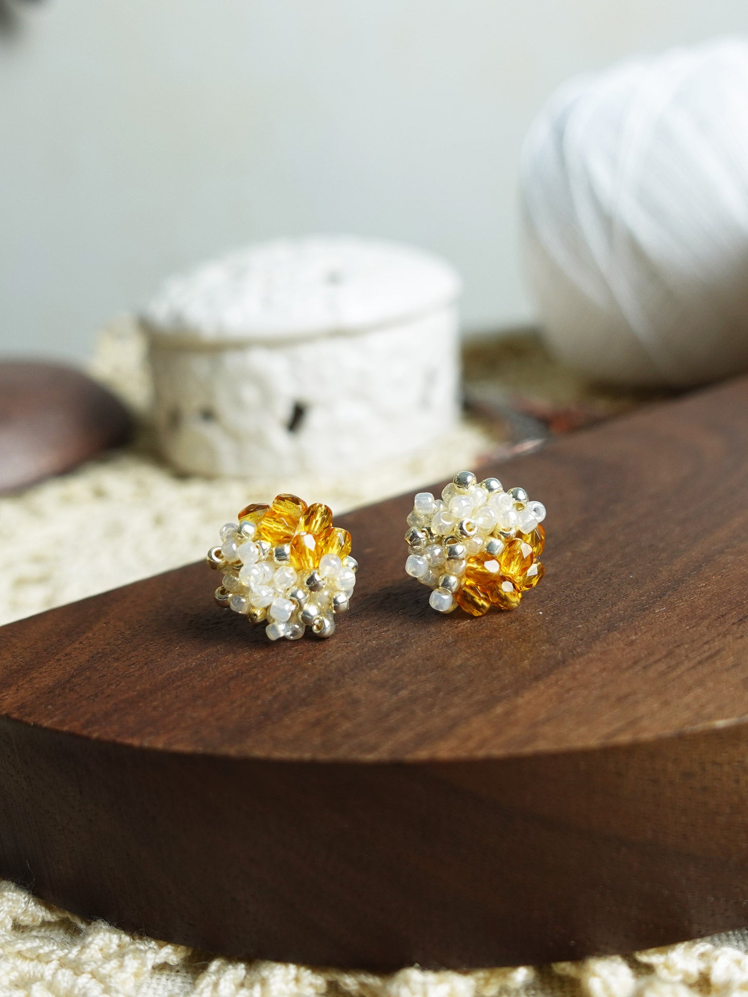 Ariel Czech Earrings in Topaz Front