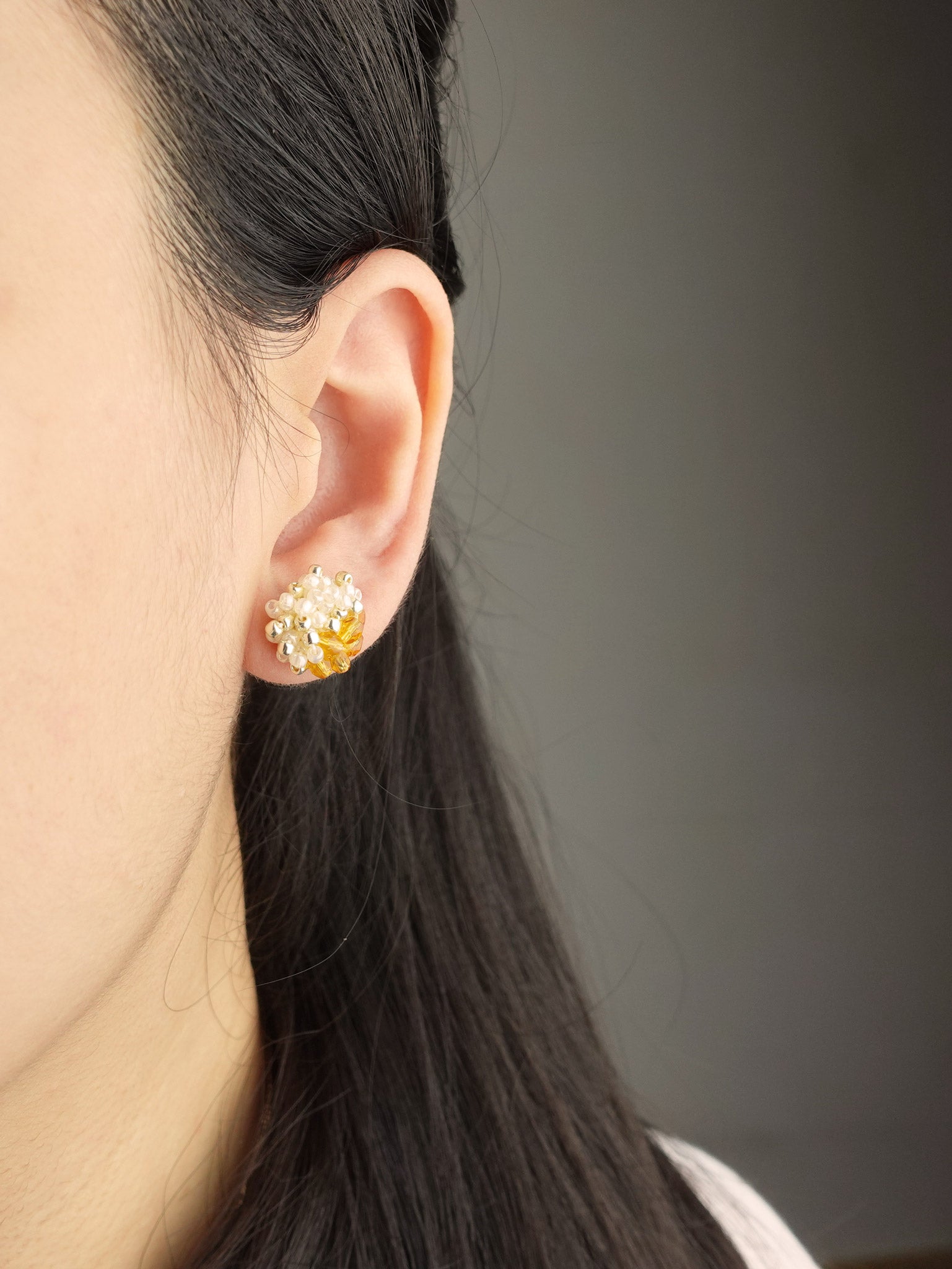 Ariel Czech Earrings in Topaz Model