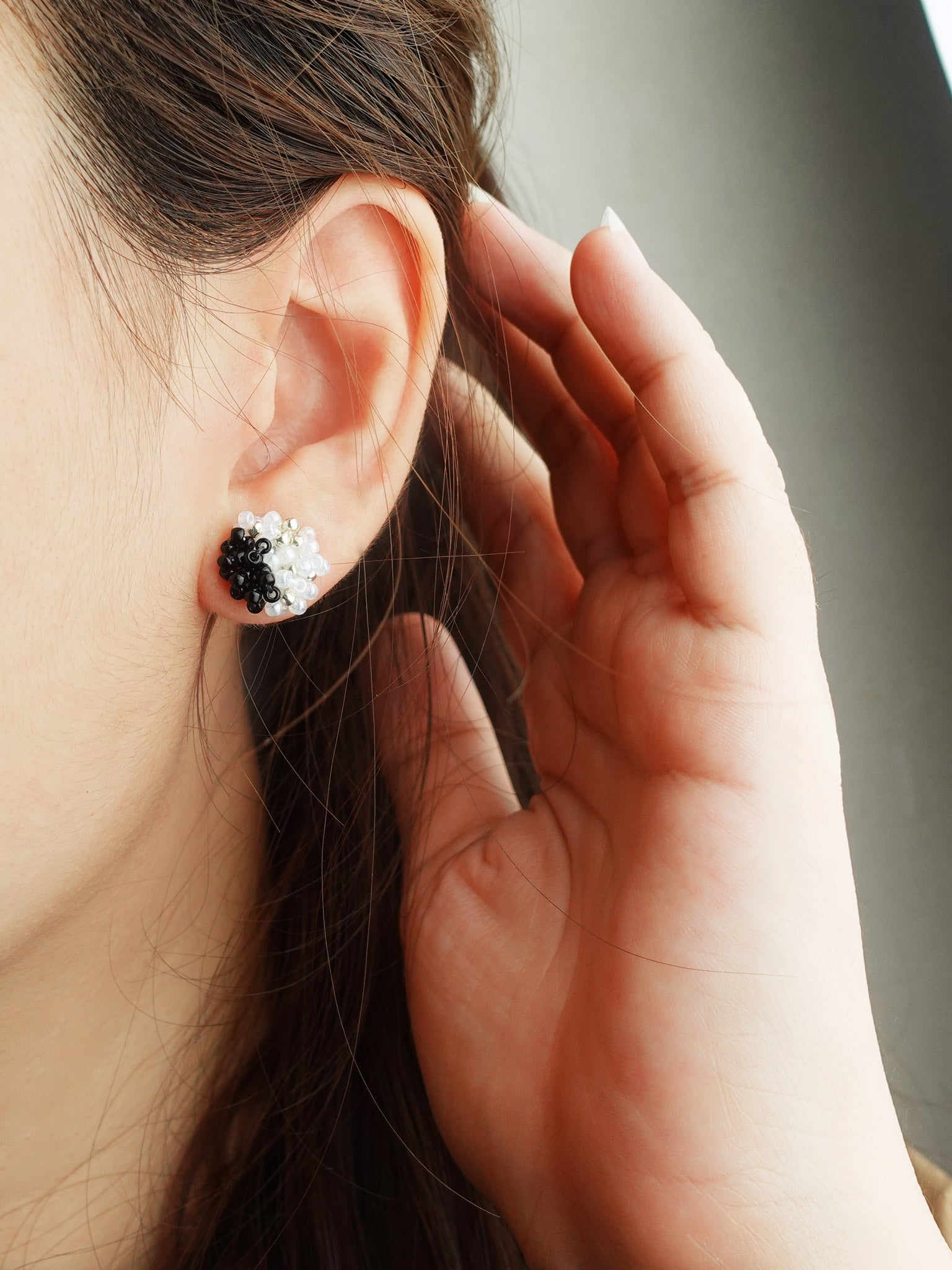 Ariel Kai Stud Earrings in Black Model