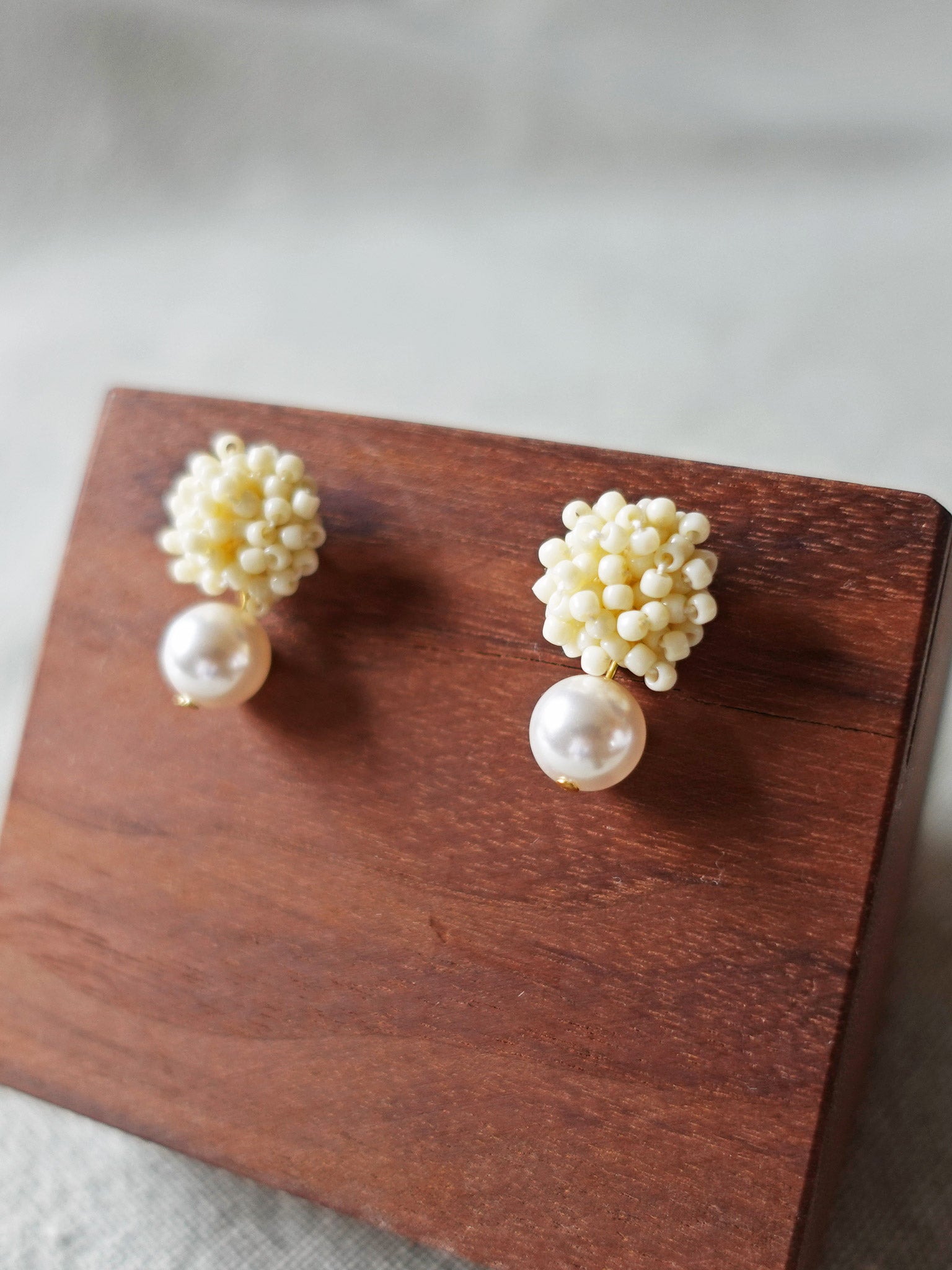 Ariel Mariota Earrings in Milk White Display