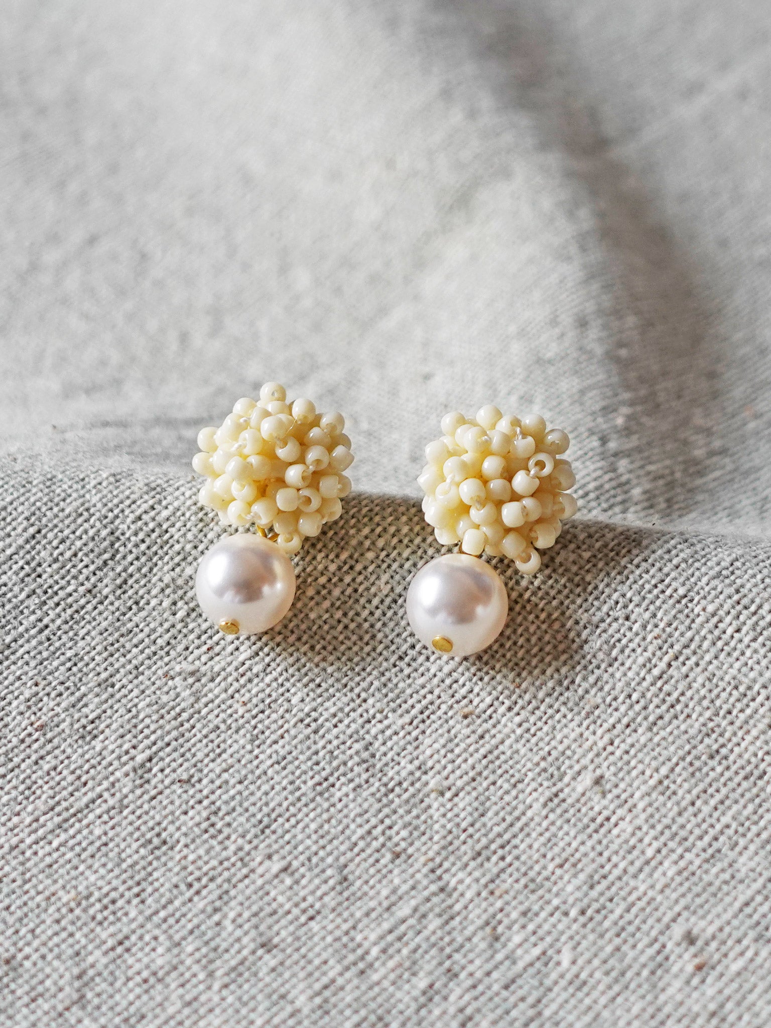 Ariel Mariota Earrings in Milk White Front