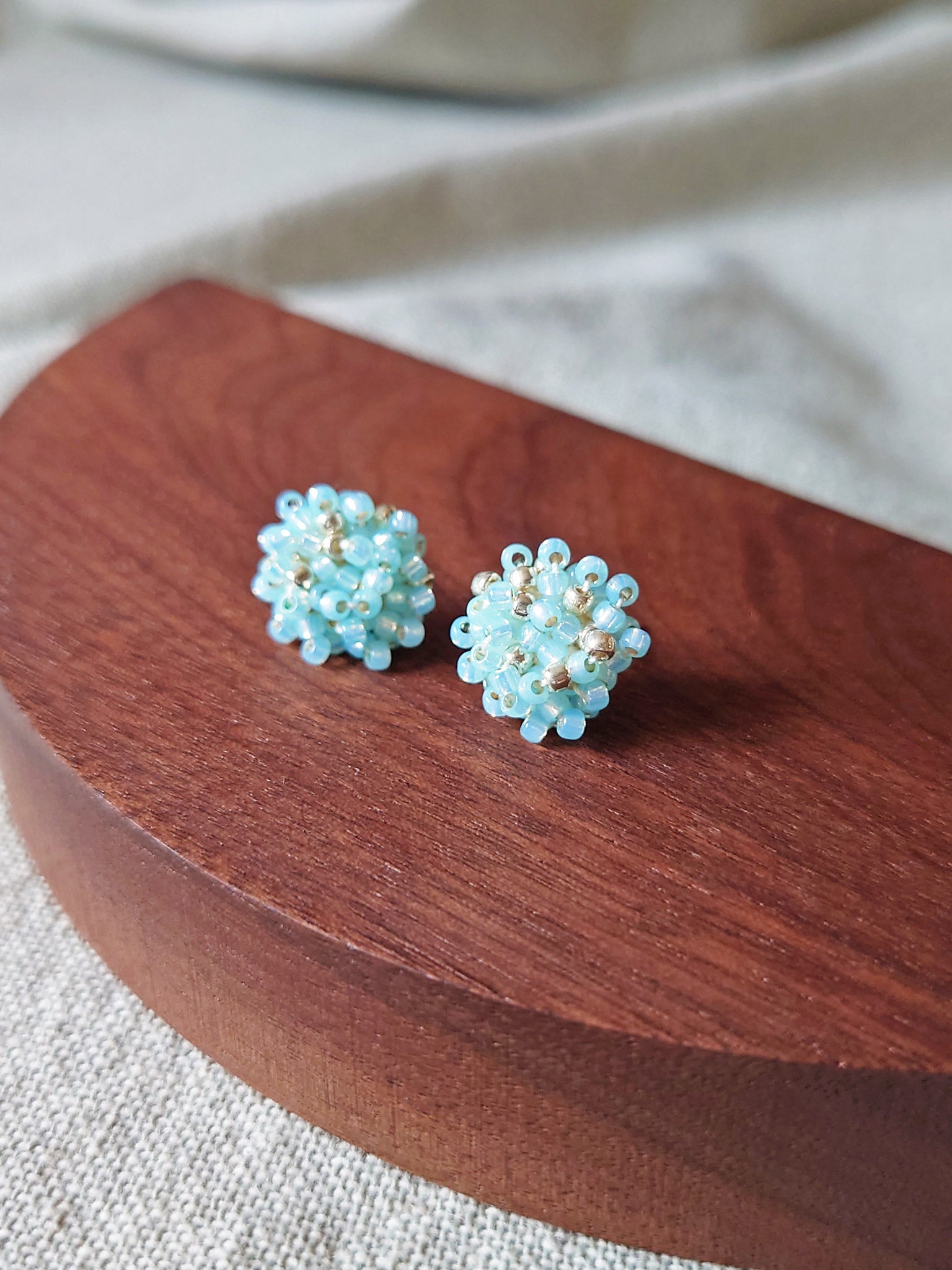 Ariel Stud Earrings in Blue Display