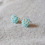 Ariel Stud Earrings in Blue Front 1