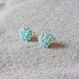Ariel Stud Earrings in Blue Front 1