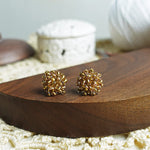 Ariel Stud Earrings in Caramel Brown Display