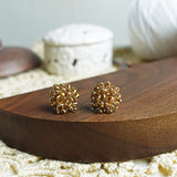 Ariel Stud Earrings in Caramel Brown Display