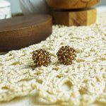 Ariel Stud Earrings in Caramel Brown Front