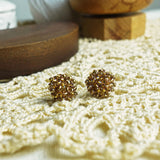 Ariel Stud Earrings in Caramel Brown Front