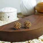 Ariel Stud Earrings in Caramel Brown Left
