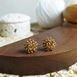 Ariel Stud Earrings in Caramel Brown Left