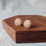 Ariel Stud Earrings in Champagne Pink Front