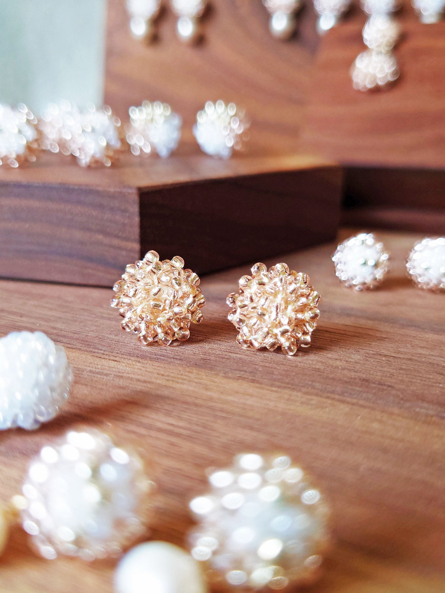 Ariel Stud Earrings in Champagne Pink Group