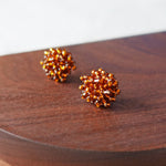 Ariel Stud Earrings in Dark Amber Display Front Single