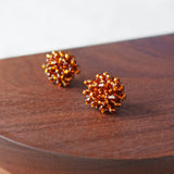 Ariel Stud Earrings in Dark Amber Display Front Single