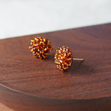 Ariel Stud Earrings in Dark Amber Display Side