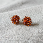 Ariel Stud Earrings in Dark Amber Front