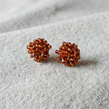 Ariel Stud Earrings in Dark Amber Front