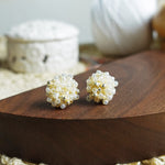Ariel Stud Earrings in Ivory Front 1