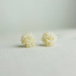 Ariel Stud Earrings in Ivory Front