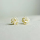 Ariel Stud Earrings in Ivory Front