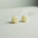 Ariel Stud Earrings in Ivory Left