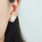 Ariel Stud Earrings in Ivory Model