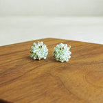 Ariel Stud Earrings in Mint Green Display 2