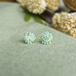 Ariel Stud Earrings in Mint Green Front