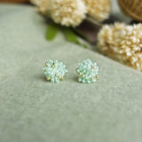 Ariel Stud Earrings in Mint Green Front