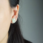 Ariel Stud Earrings in Mint Green Model