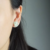 Ariel Stud Earrings in Mint Green Model