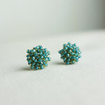Ariel Stud Earrings in Ocean Green Front
