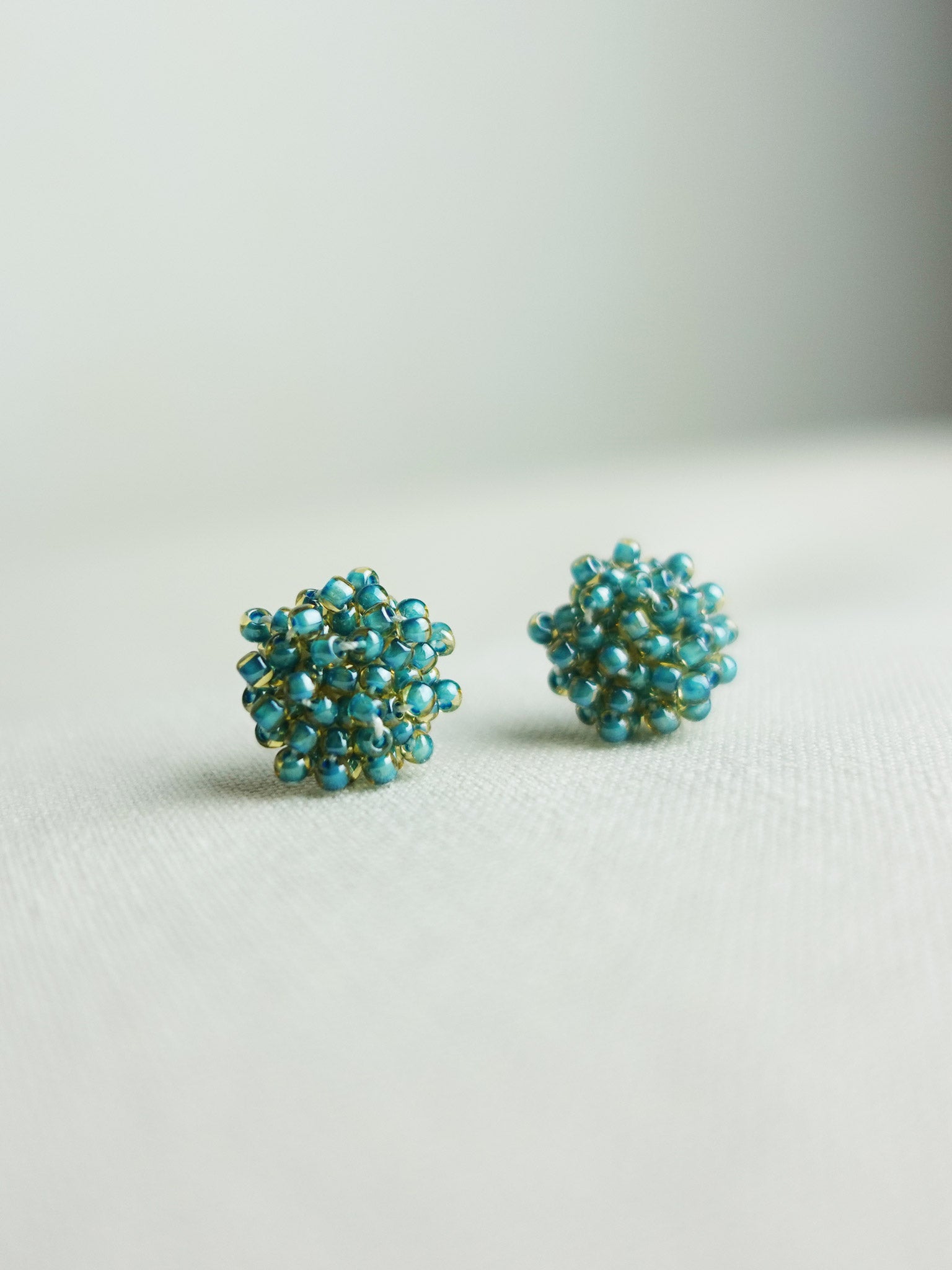 Ariel Stud Earrings in Ocean Green Front