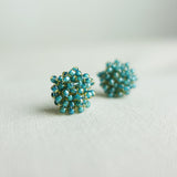 Ariel Stud Earrings in Ocean Green Left